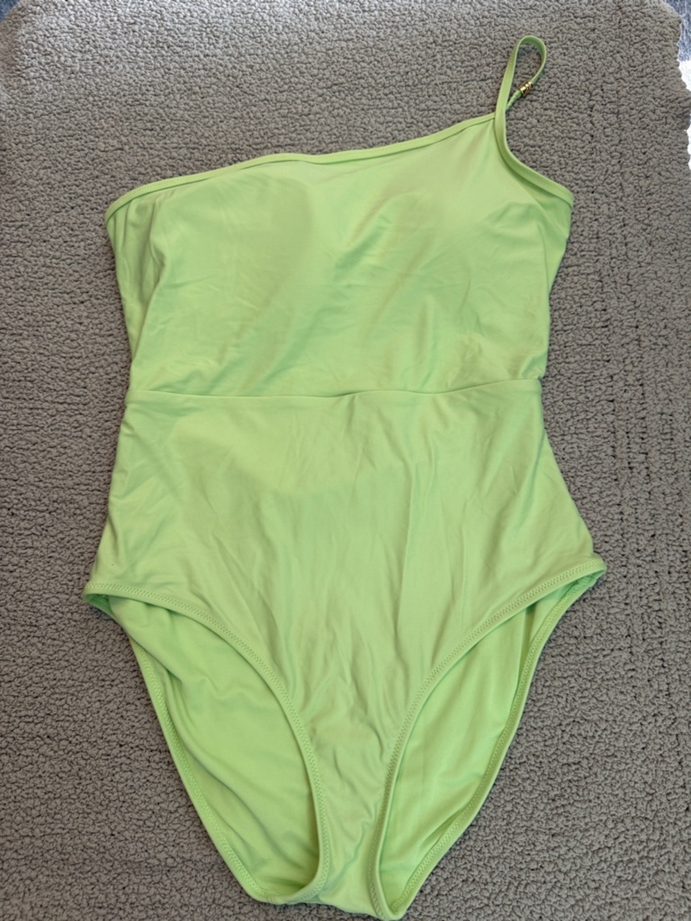 aerie Lime One-Shoulder One-Piece Swimsuit